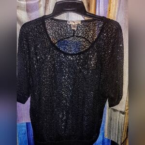 "Imaginary Voyage" Sheer Glittery Blouse.Pic. Doesn't Capture Its Beauty (L)